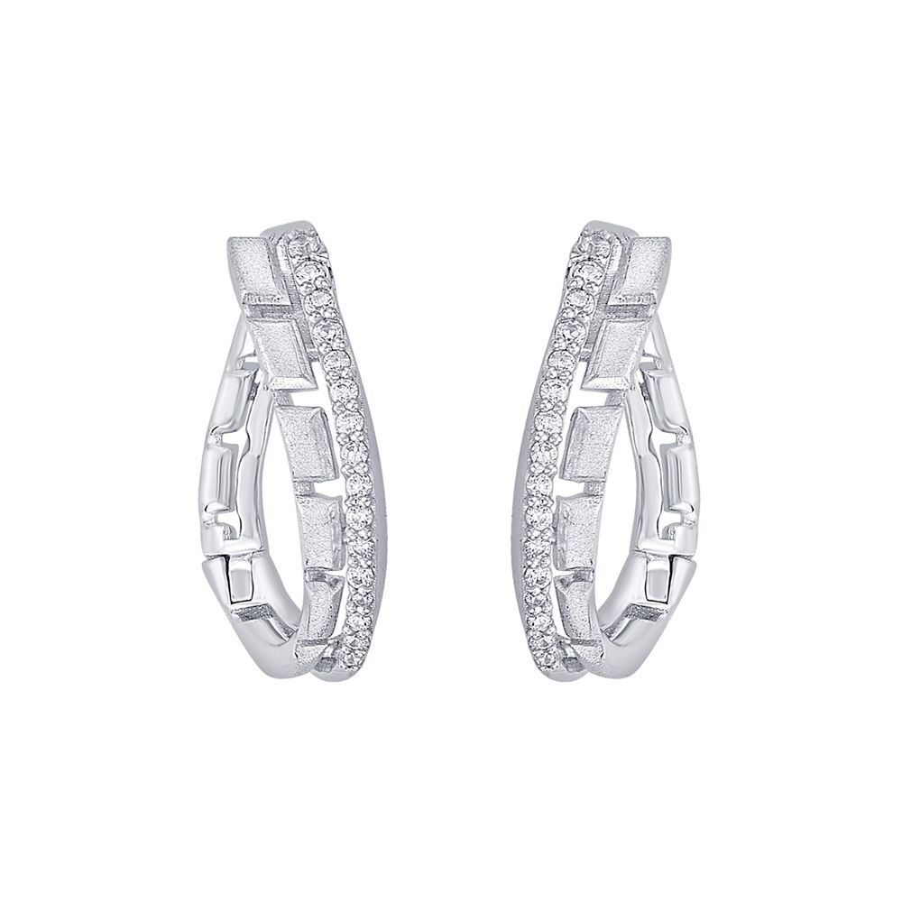 Classic Platinum and Diamond Earrings-Platinum-PER23I07-D300P0D
