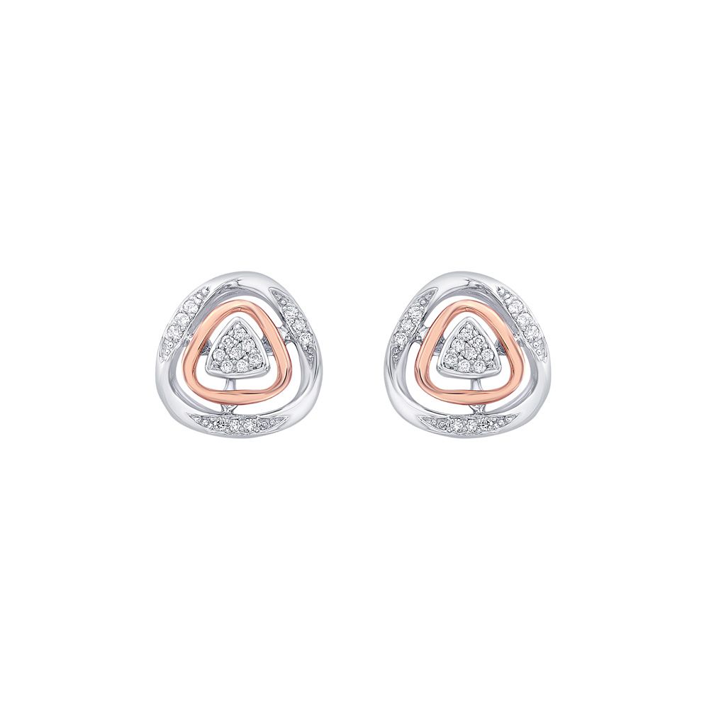 Sparkly Platinum and Rose Gold Studs-Platinum-PER23I08-D300O0D