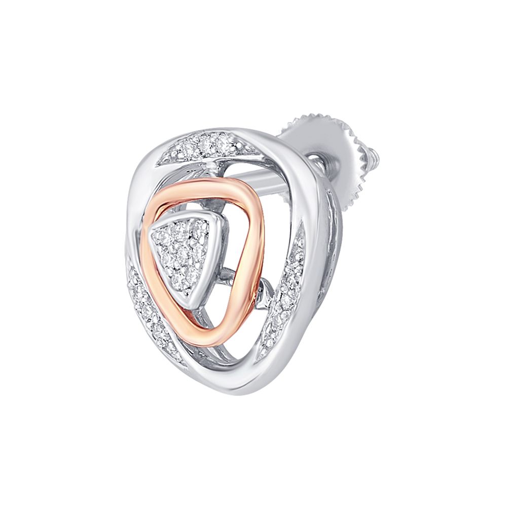 Sparkly Platinum and Rose Gold Studs-Platinum-PER23I08-D300O0D