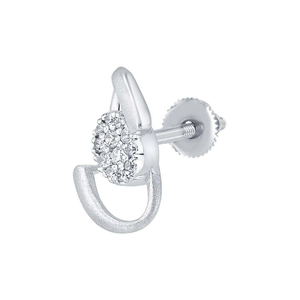 Beautiful Swirl Design Diamond Studs-Platinum-PER23I09-D300P0D