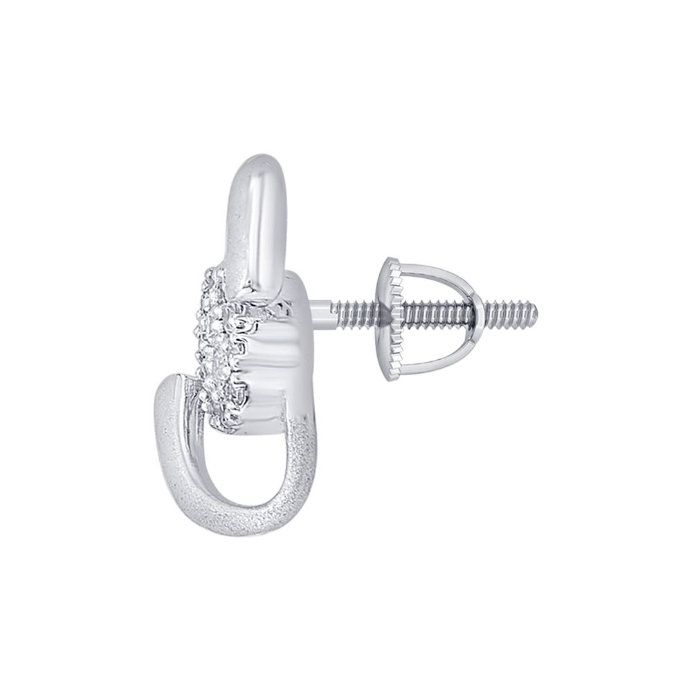 Beautiful Swirl Design Diamond Studs-Platinum-PER23I09-D300P0D