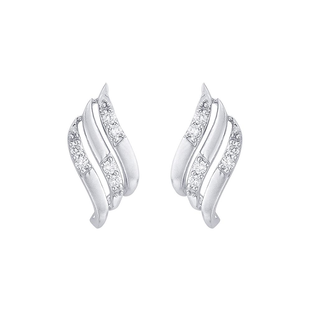 Vibrant Swirl Design Diamond Studs-Platinum-PER23I10-D300P0D