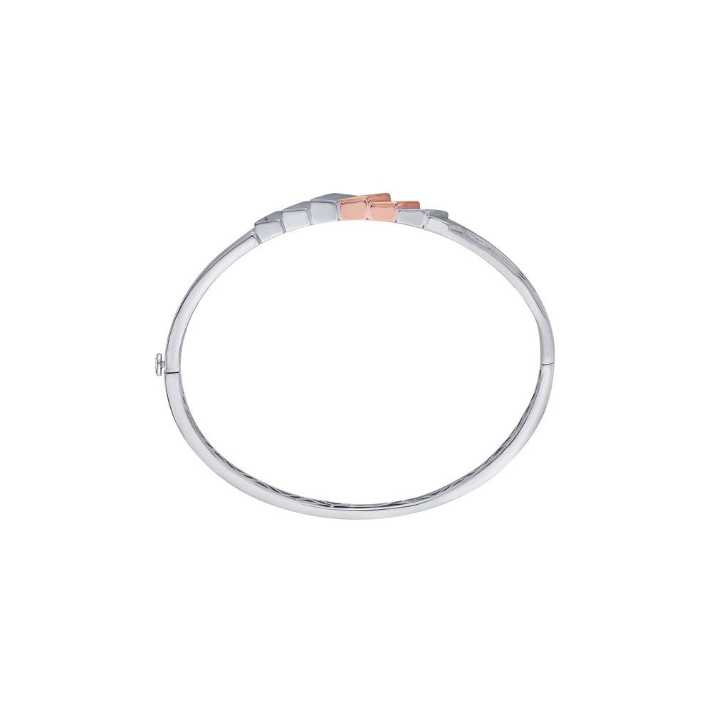 Gleaming Rose Gold and Platinum Mens Bracelet-Platinum-PKD23T02