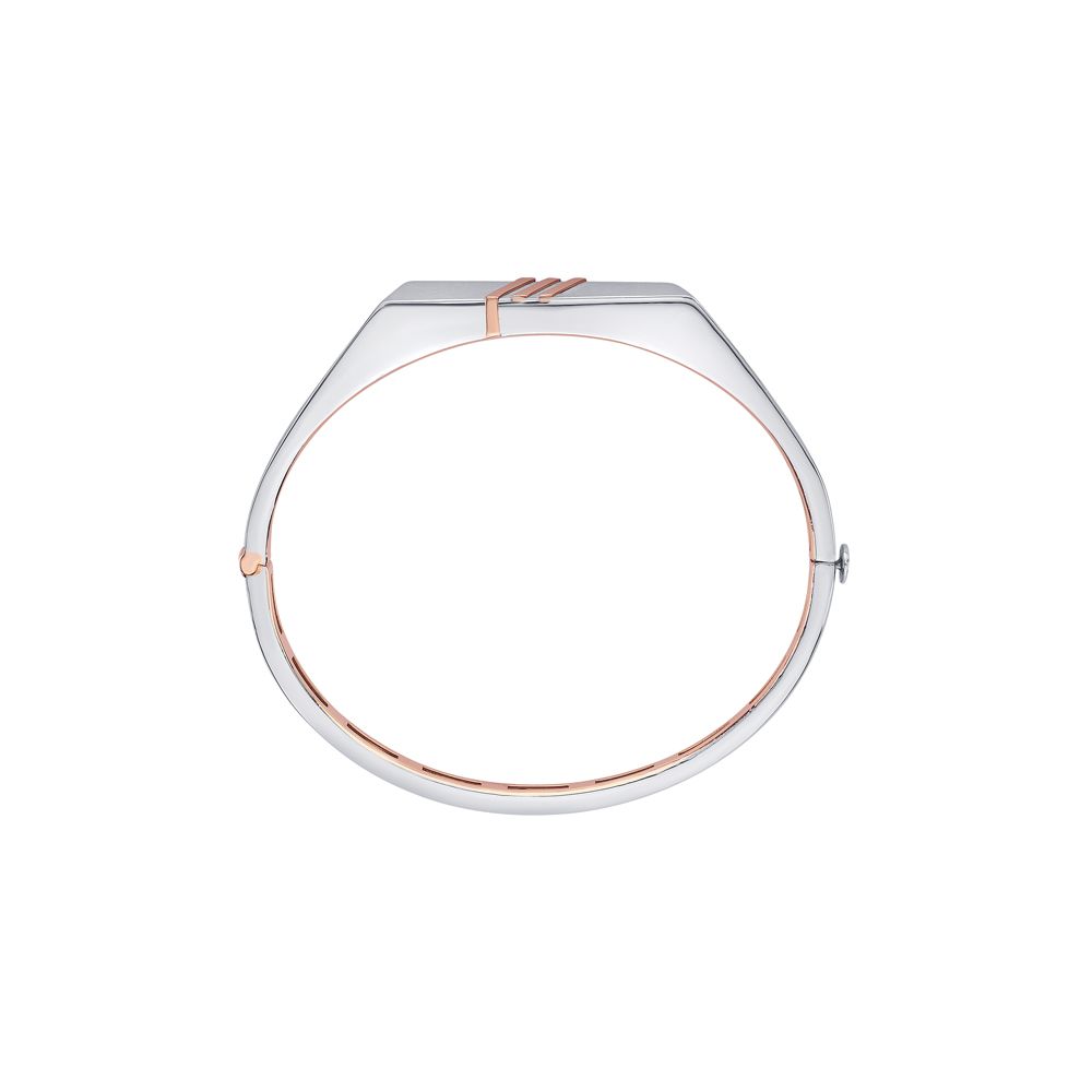 Aesthetic Dual Toned Mens Bracelet-Platinum-PKD23T06