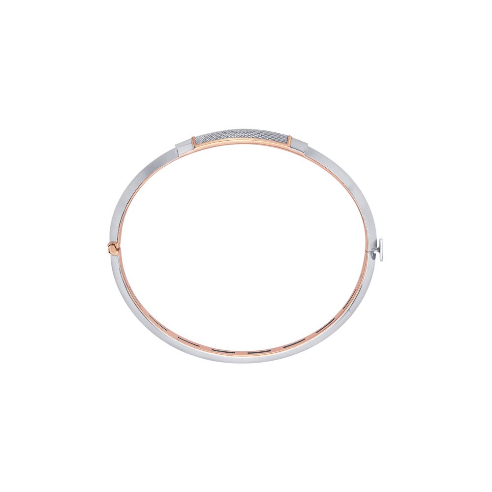 Classic Dual-toned Mens Bracelet-Platinum-PKD23T07