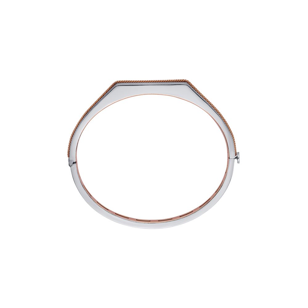 Superb Dual Metal Mens Bracelet-Platinum-PKD23T10