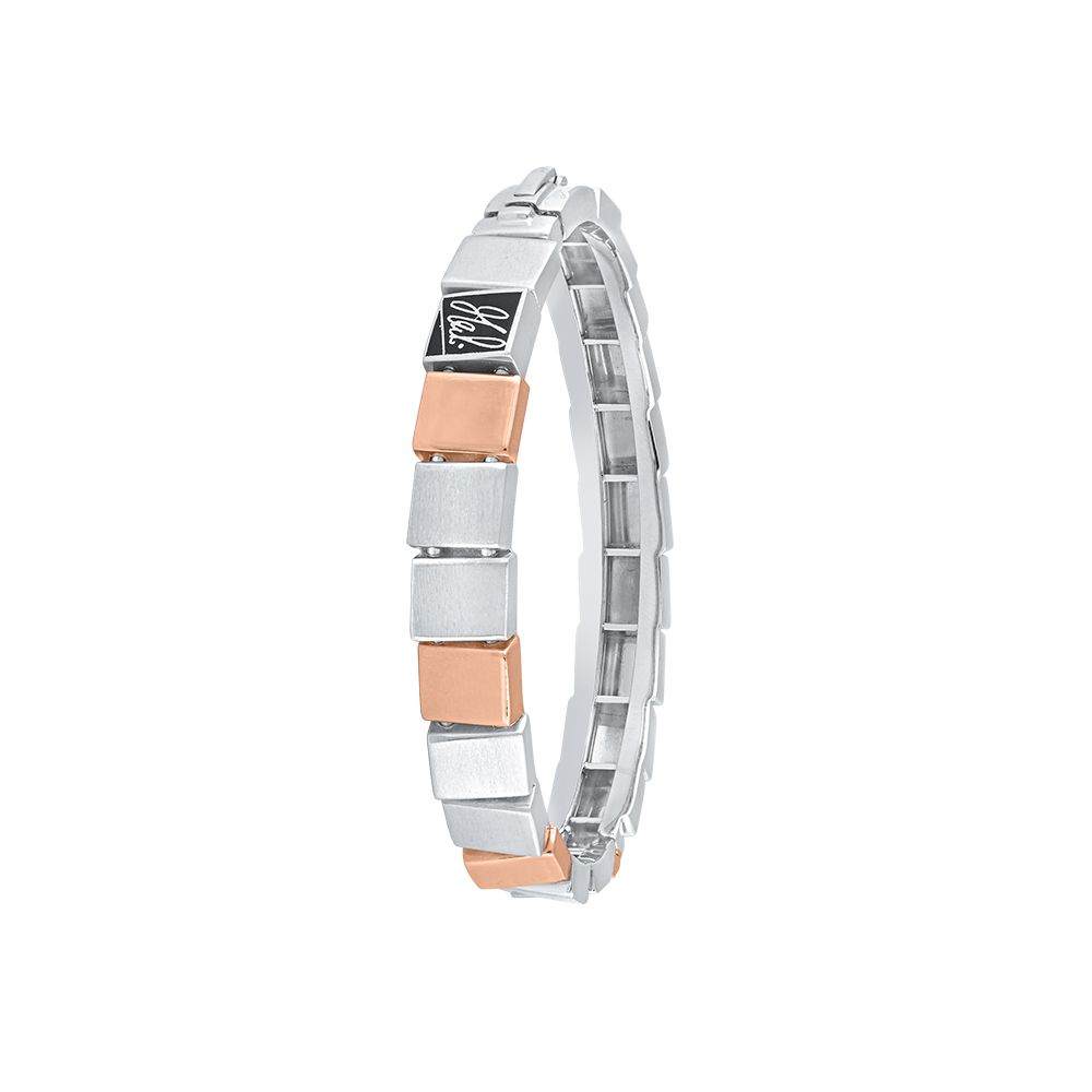 Buy MS Dhoni Signature Dual Toned Platinum Bracelet For Men - Main Image