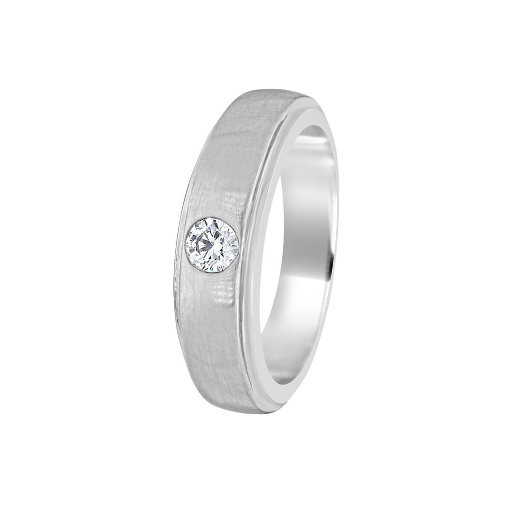 Classic Solitaire Platinum Ring For Men-Rings-PMR09048