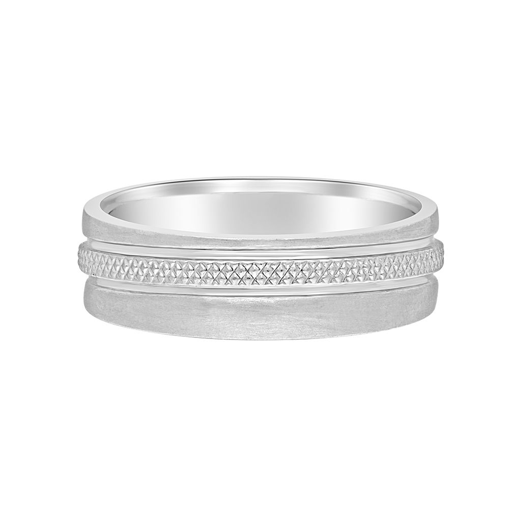 Textured Mens Platinum Ring-Rings-PMR10094