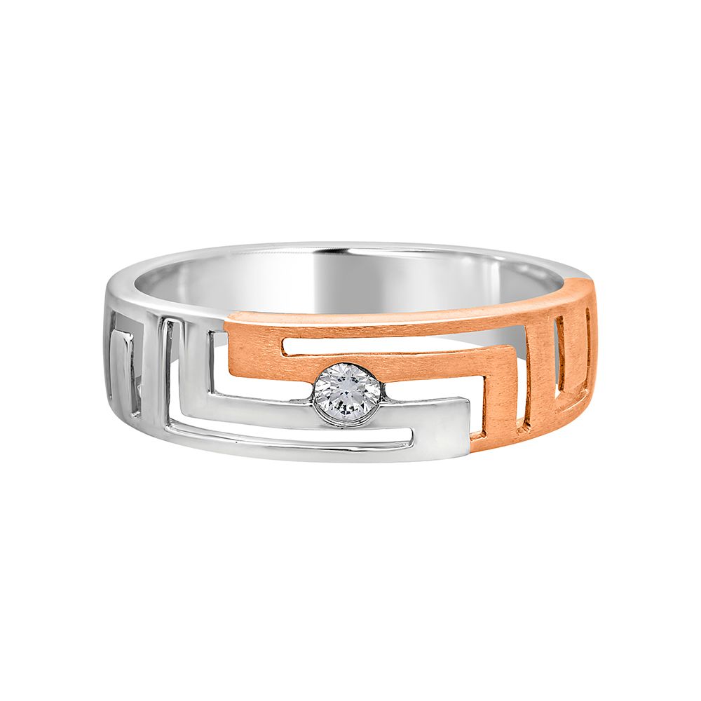 Geometric Design Platinum Finger Ring For Men-Rings-PMR16024