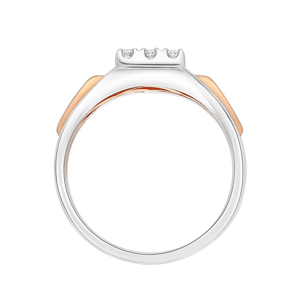 Stylish Dual Toned Mens Diamond Ring-Platinum-PMR19018-D300OLD