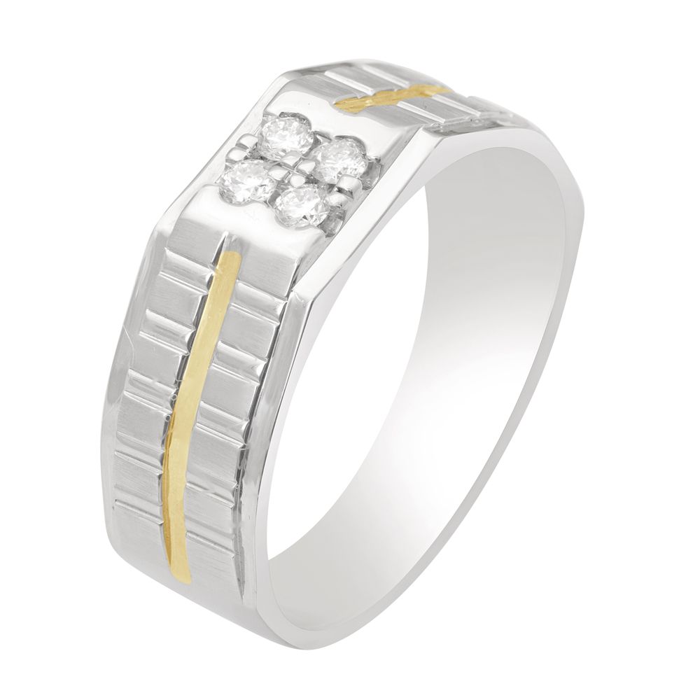 Striking Platinum Diamond Ring For Men-Platinum-PMR19045