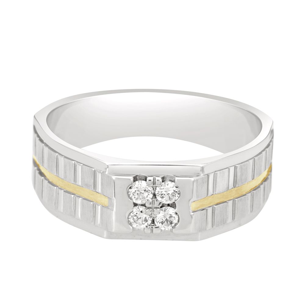 Striking Platinum Diamond Ring For Men-Platinum-PMR19045