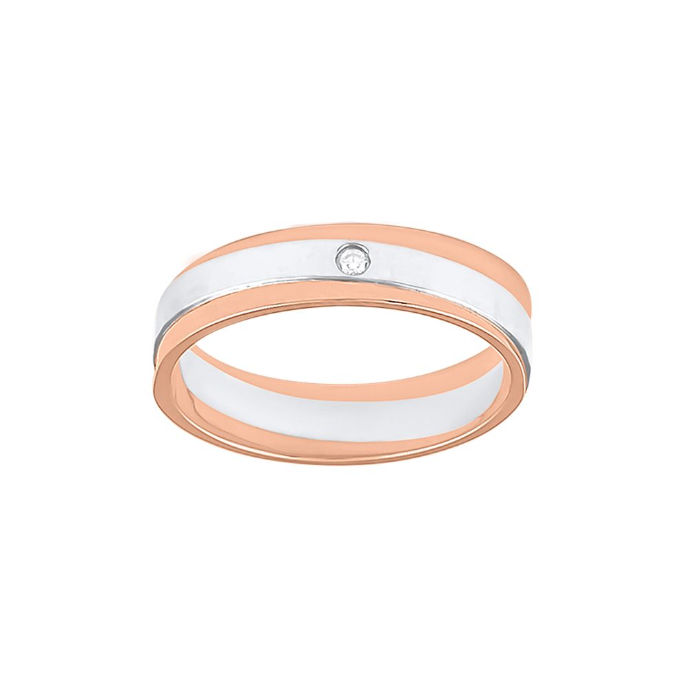 Sturdy Dual Metal Platinum Ring For Men-Platinum-PMR20082