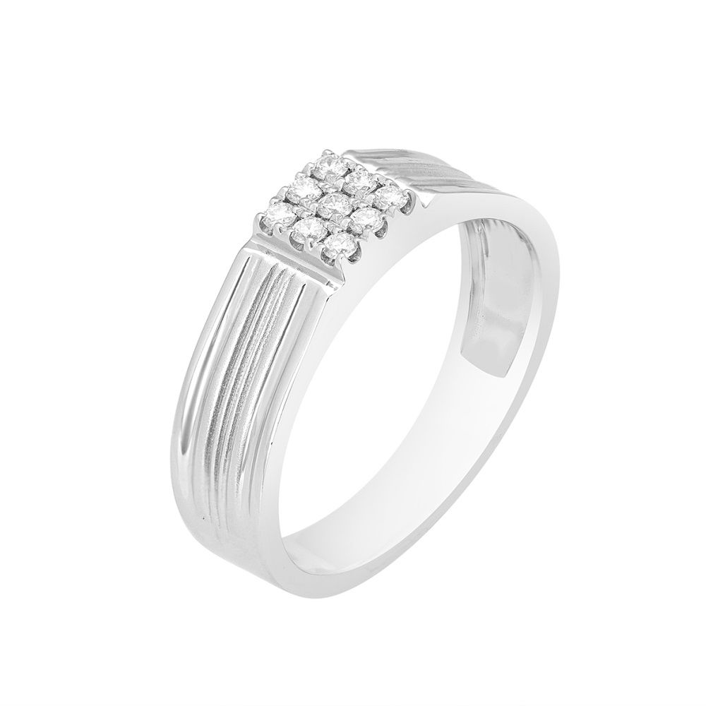 Square Diamond Ring for Men in Platinum-Rings-PMR22048