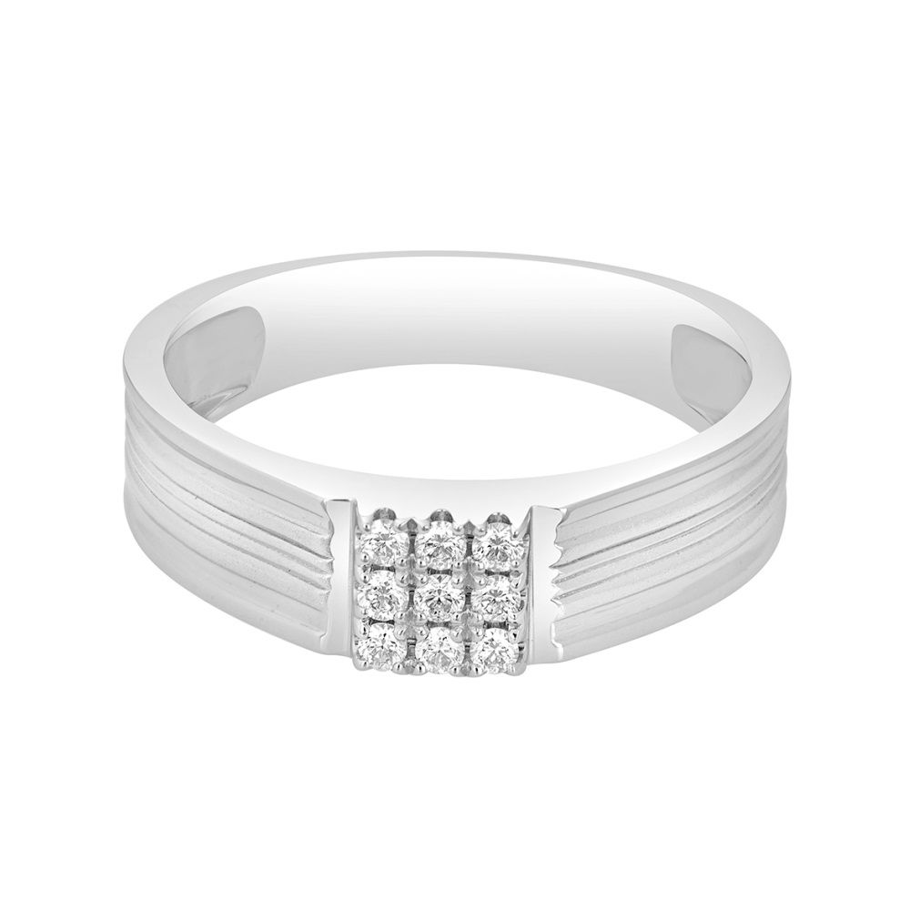Square Diamond Ring for Men in Platinum-Rings-PMR22048
