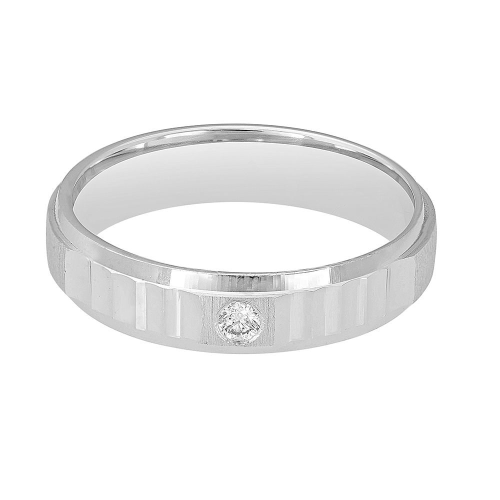 Textured Platinum Mens Ring-Rings-PMR23031