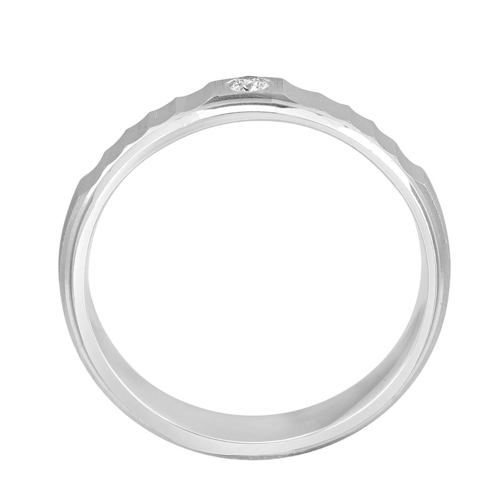 Textured Platinum Mens Ring-Rings-PMR23031