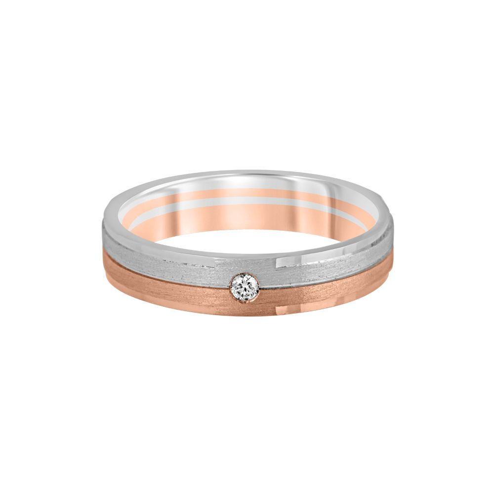 Diamond Studded Platinum Finger Ring-Rings-PMR23032