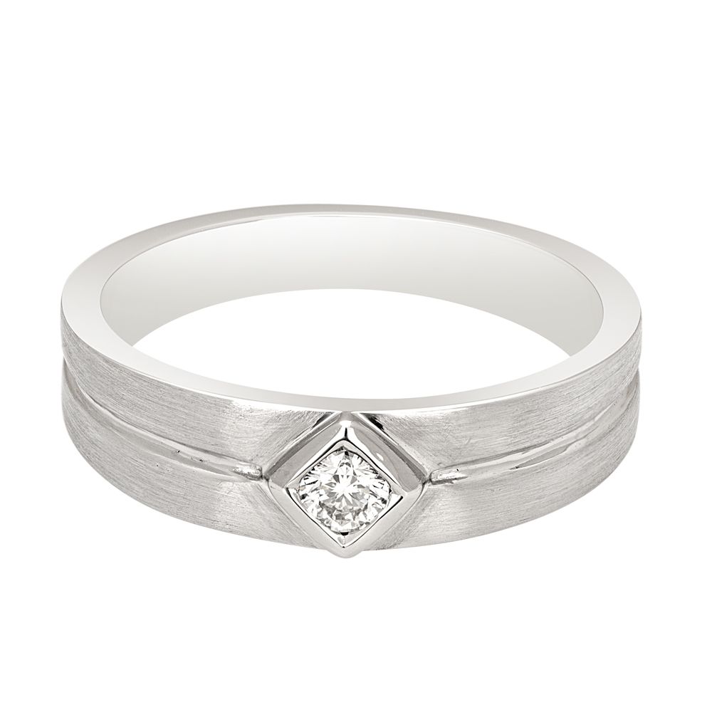 Triangle Design Diamond Finger Ring for Men-Rings-PMR23050