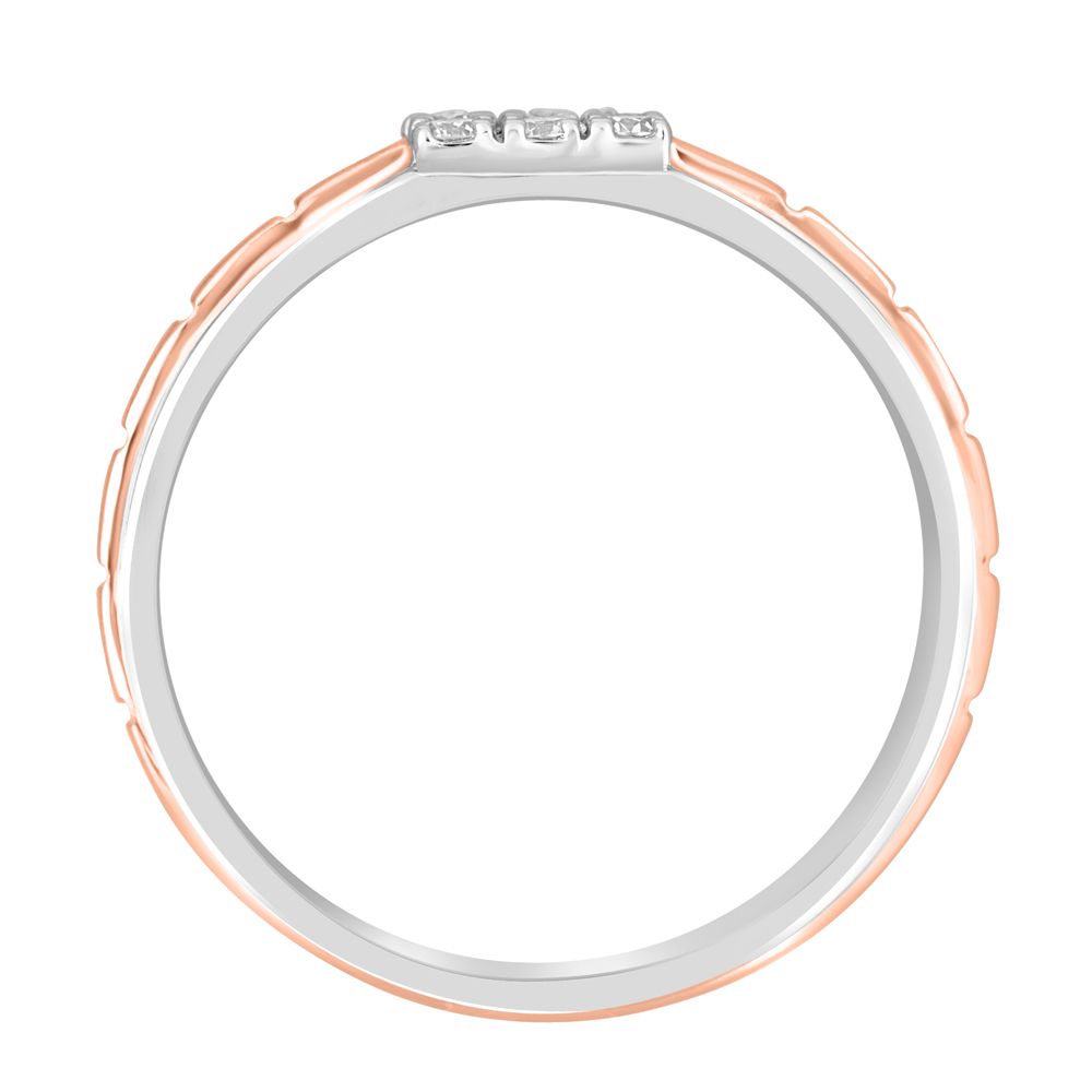 Cubic Dual Toned Diamond Platinum Ring For Men-Rings-PMR23058