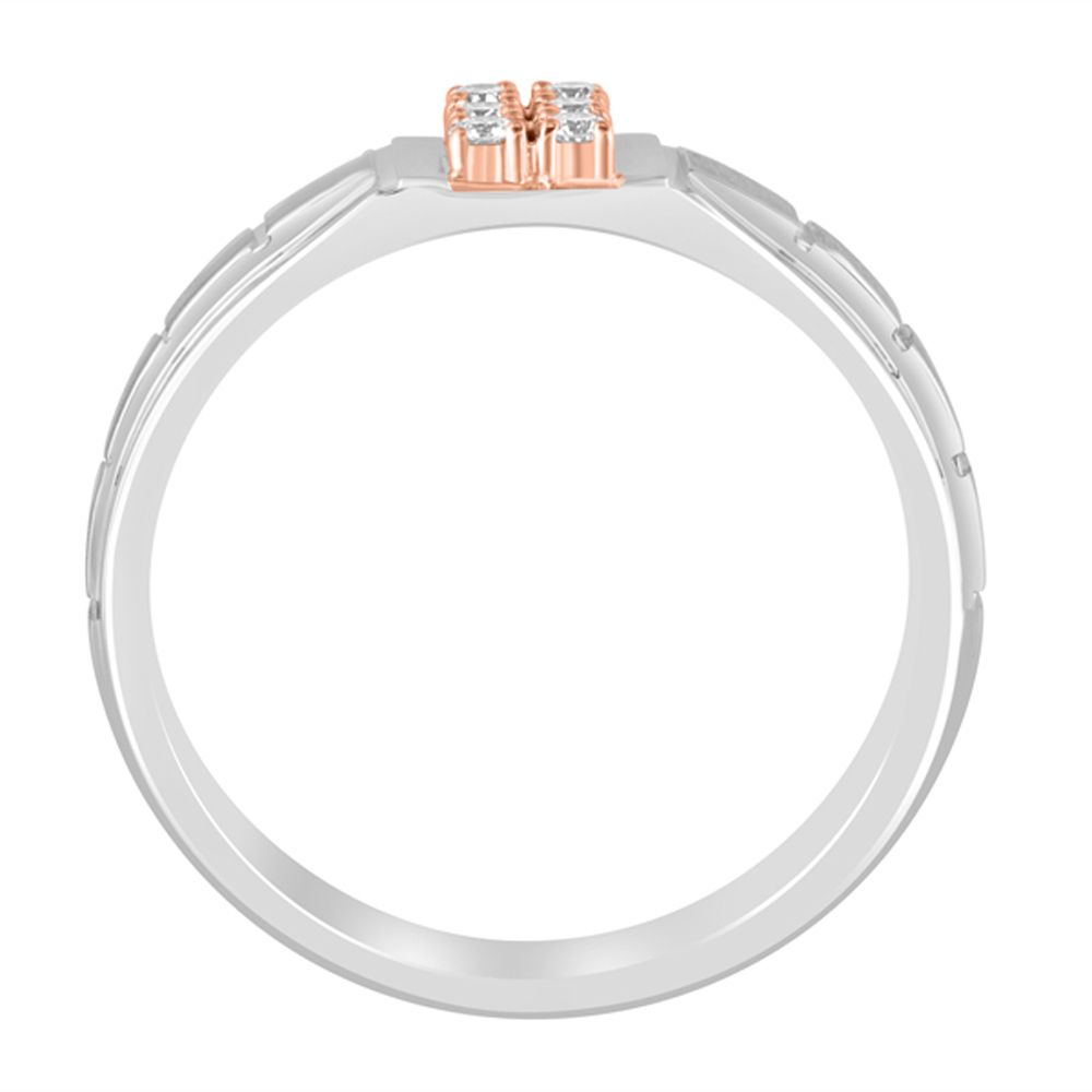 Stylish Mens Finger Ring in 950Pt Platinum and Rose Gold -Rings-PMR23059-D300OPD