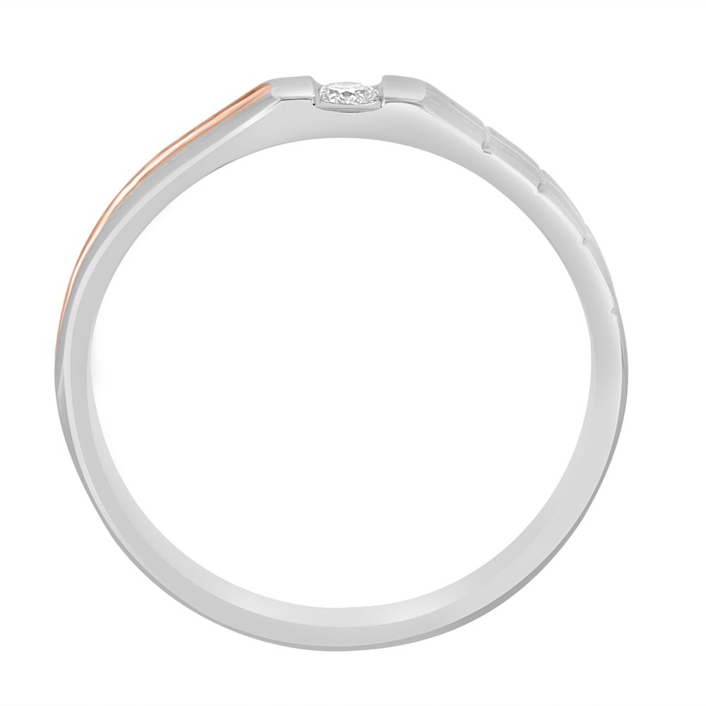 Glossy Platinum and Rose Gold Mens Finger Ring-Rings-PMR23061