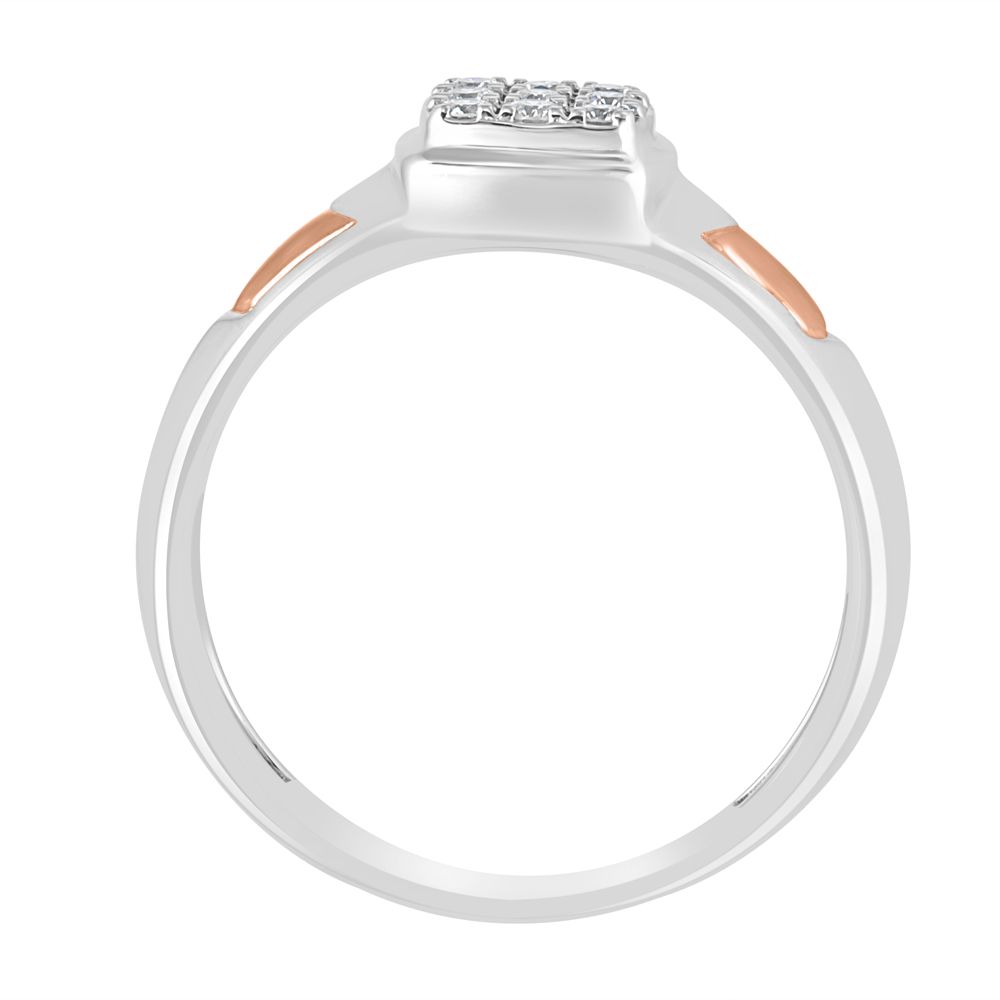 Subtle Platinum and Rose Gold Diamond mens Finger Ring-Rings-PMR23065-D300OPD