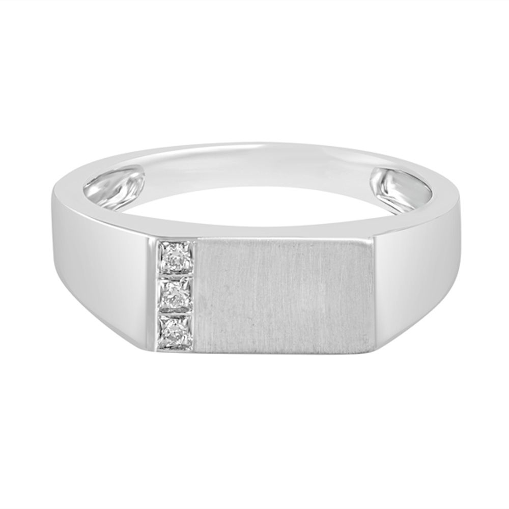 Bejewelled Platinum Mens Finger Ring-Rings-PMR23080