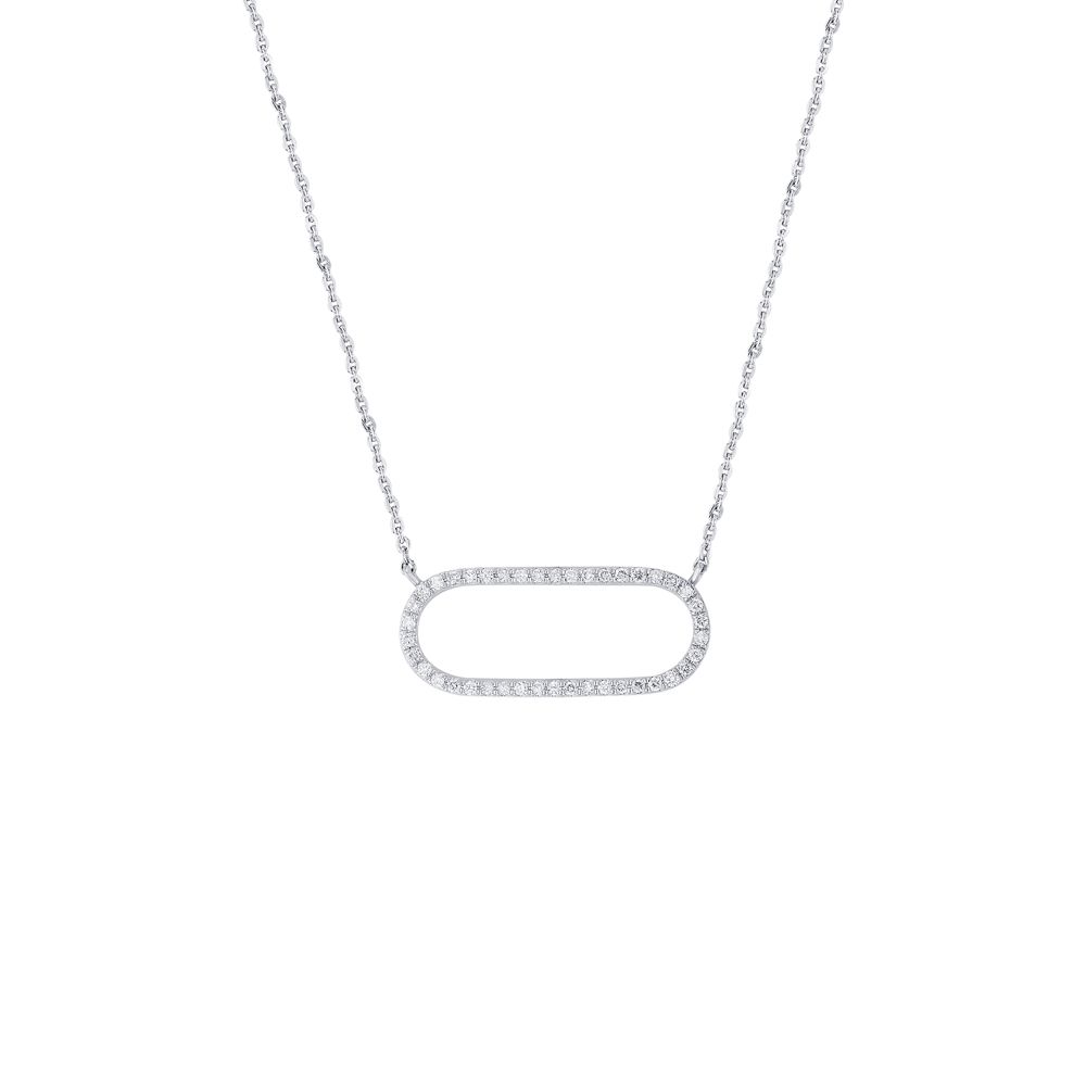 Simple Geometric Diamond and Platinum Necklace-Necklaces-PNK23C02-D300P1D