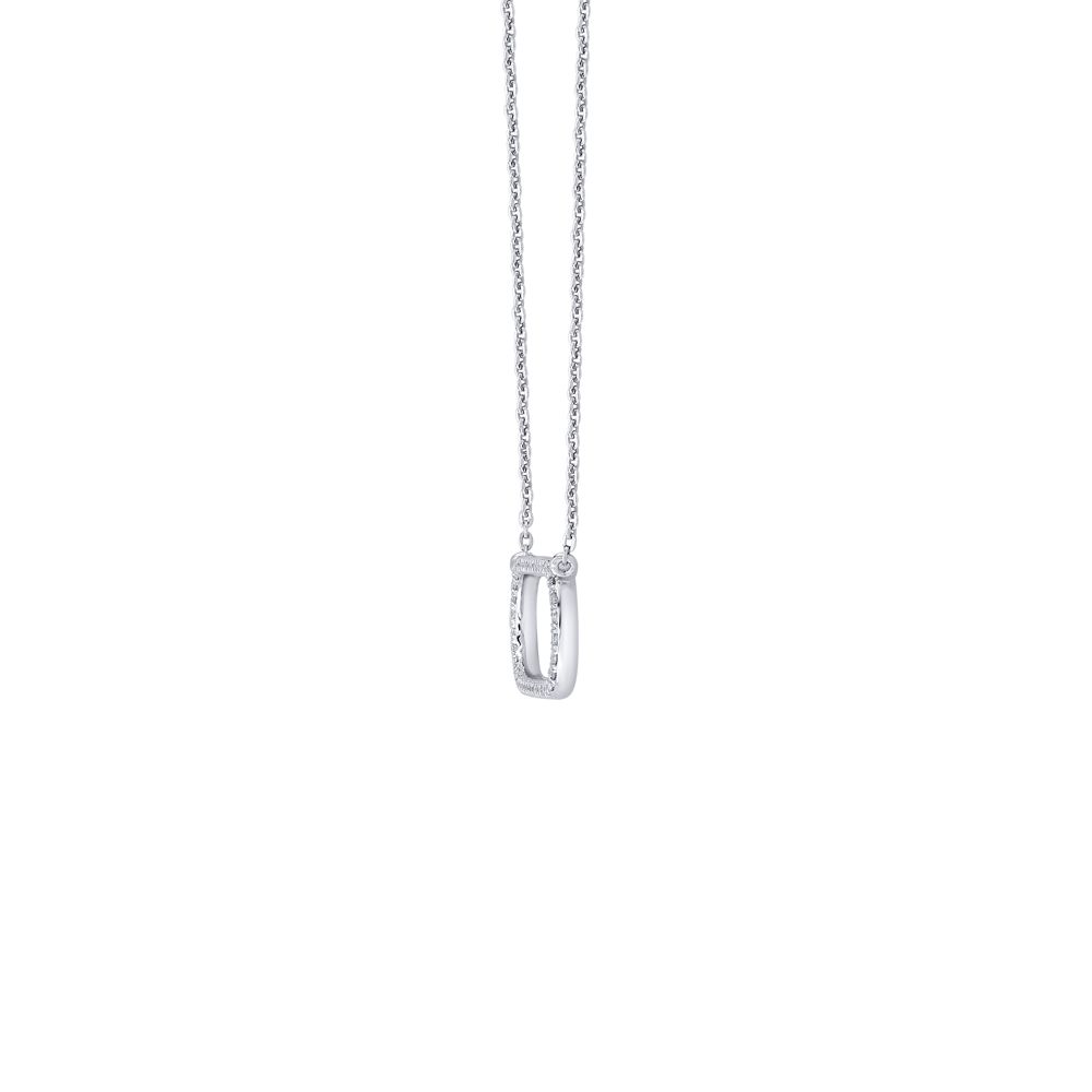 Simple Geometric Diamond and Platinum Necklace-Necklaces-PNK23C02-D300P1D