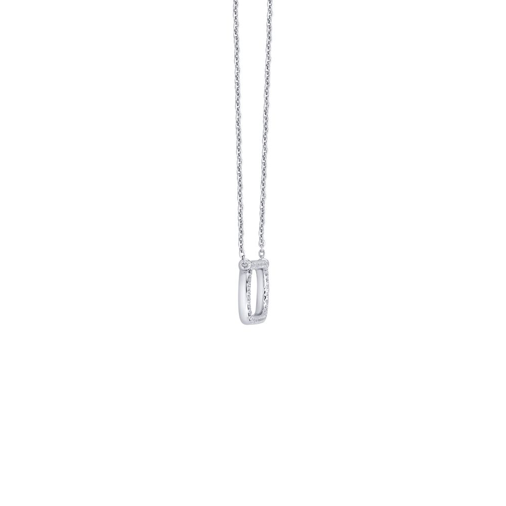 Simple Geometric Diamond and Platinum Necklace-Necklaces-PNK23C02-D300P1D