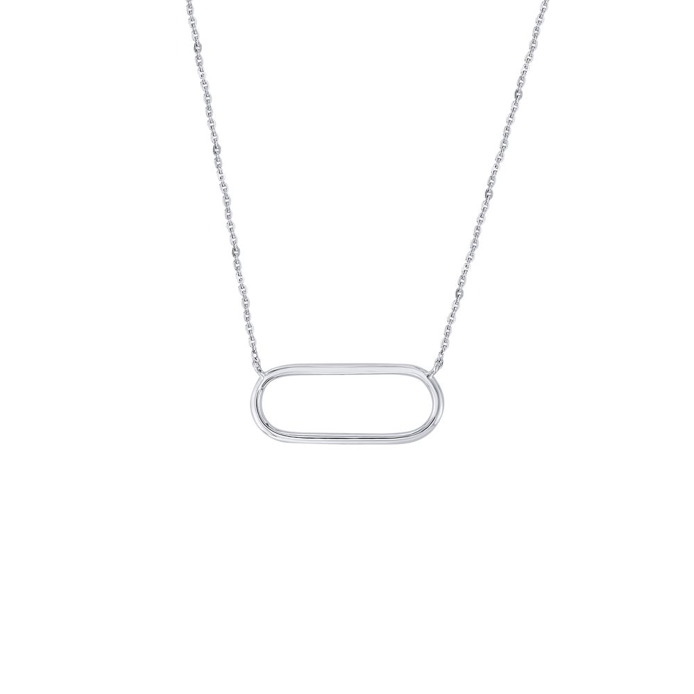 Simple Geometric Diamond and Platinum Necklace-Necklaces-PNK23C02-D300P1D