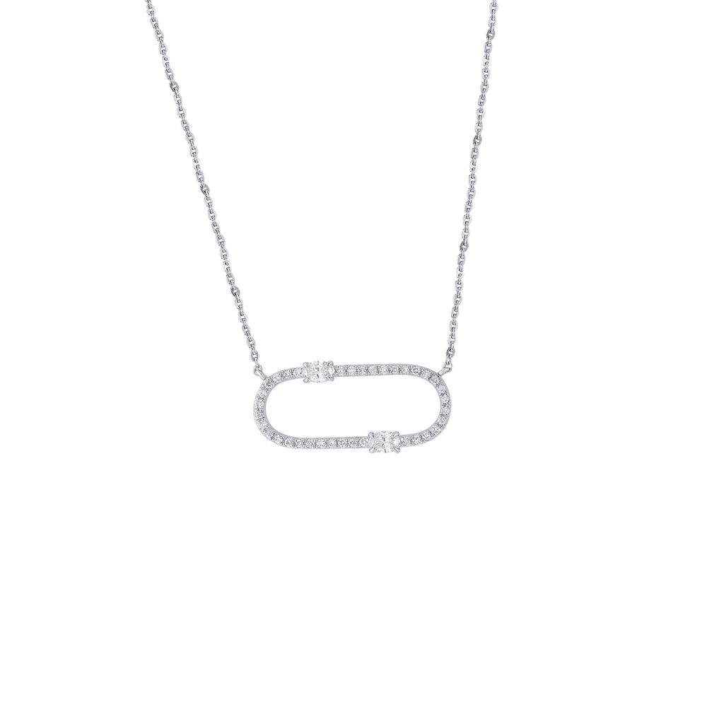 Stylish Diamond and Platinum Necklace-Necklaces-PNK23C03-D300P1D