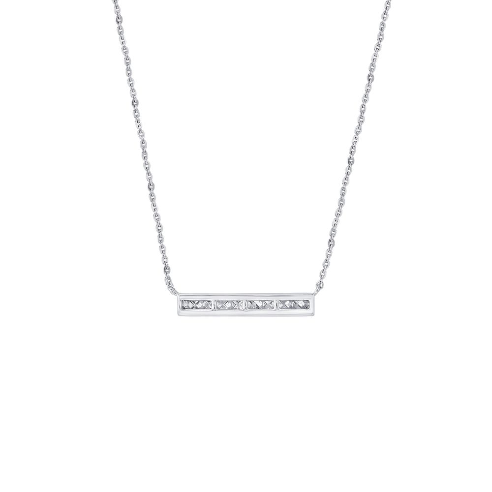 Shimmery Bar Design Platinum Necklace-Necklaces-PNK23C05-D300P1D