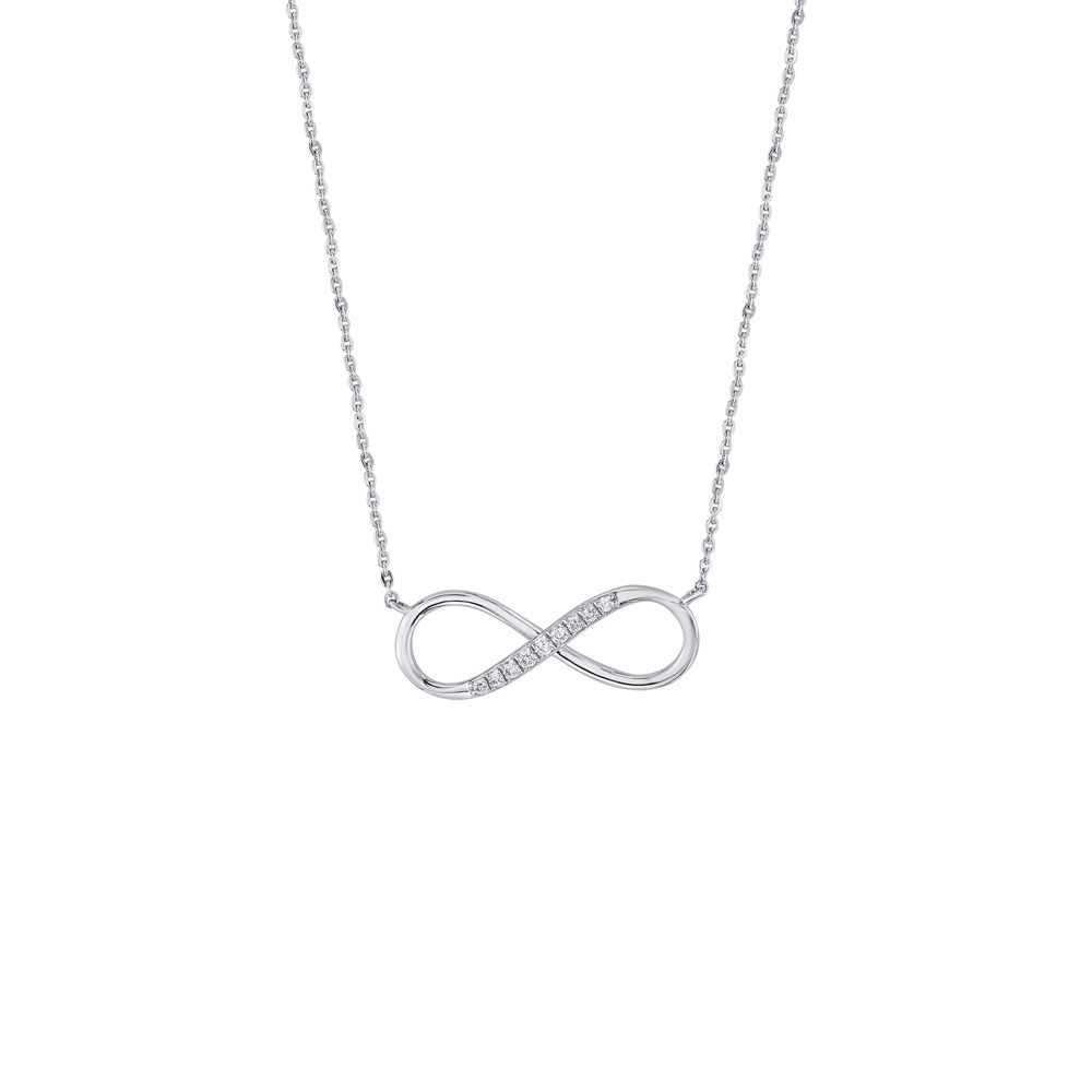 Classy Diamond and Platinum Infinity Necklace-Necklaces-PNK23C06-D300P1D