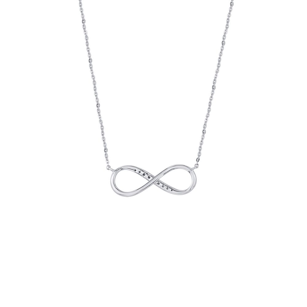 Classy Diamond and Platinum Infinity Necklace-Necklaces-PNK23C06-D300P1D