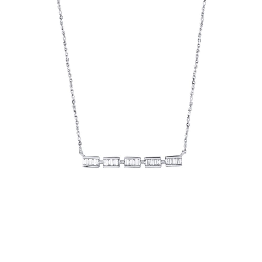Stunning Bar Design Diamond and Platinum Necklace-Necklaces-PNK23C09-D300P1D