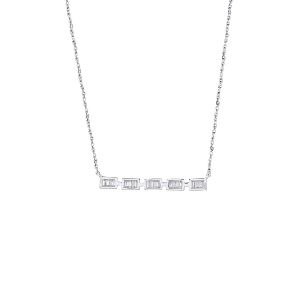 Stunning Bar Design Diamond and Platinum Necklace-Necklaces-PNK23C09-D300P1D