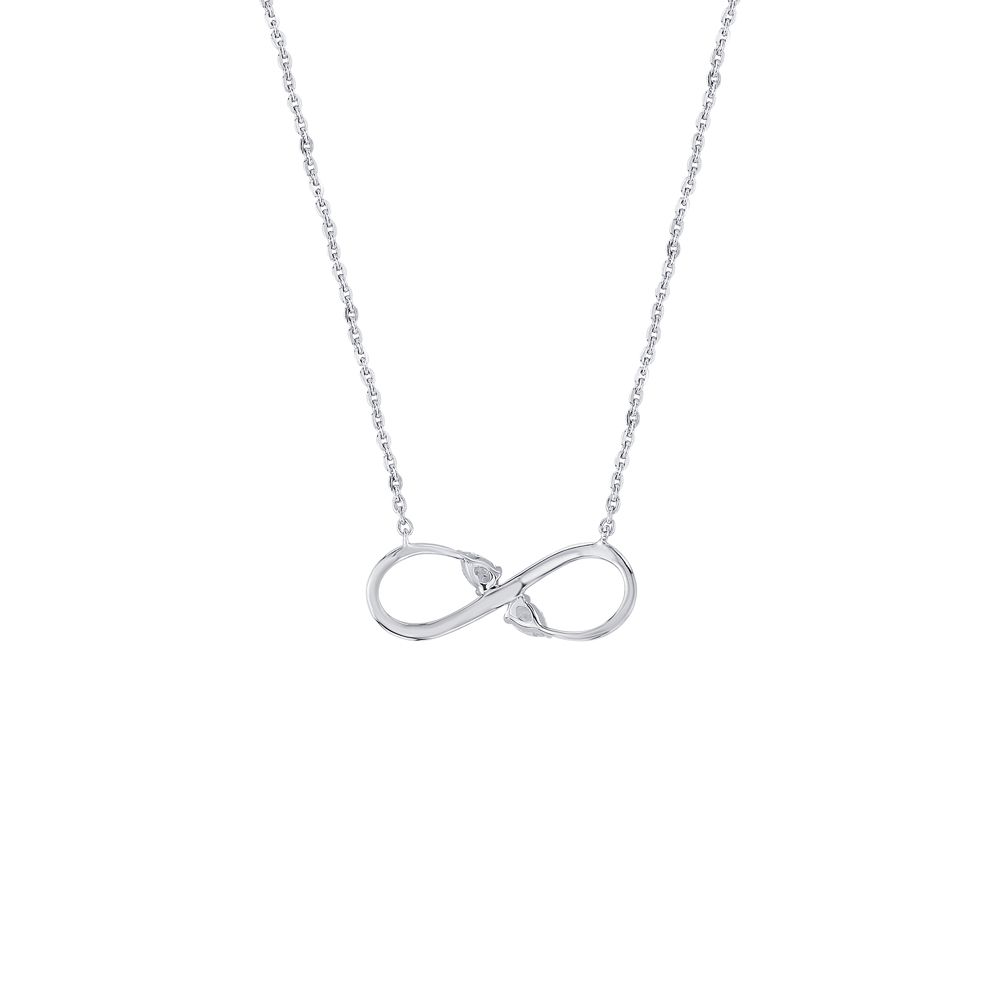 Fine Infinity Design Diamond and Platinum Necklace-Necklaces-PNK23C10-D300P1D