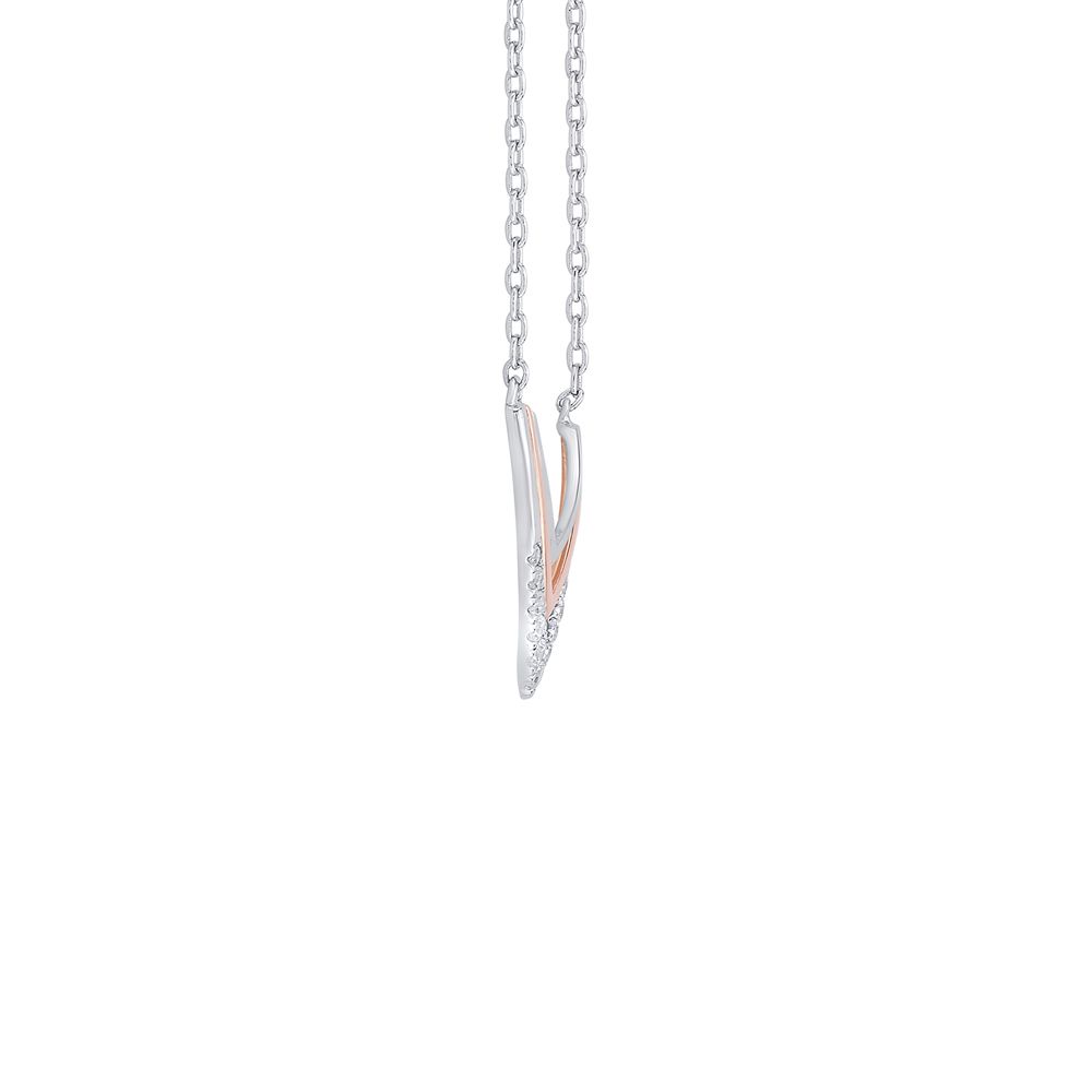 Subtle Chevron Design Platinum Necklace-Necklaces-PNK23C12-D300O1D