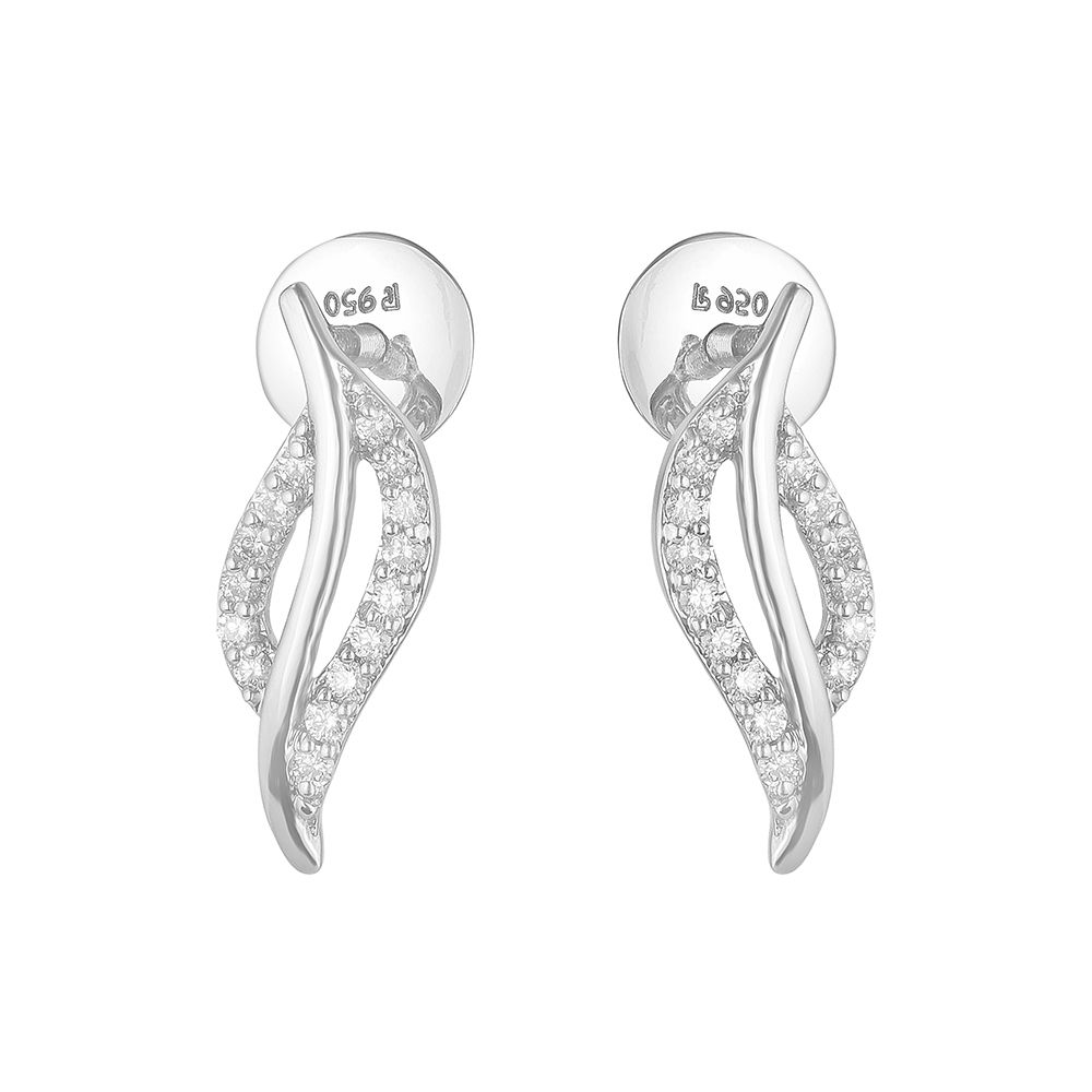 Contemporary Swirl Platinum Diamond Pendant Set-Platinum-PSP09002-D300P0D