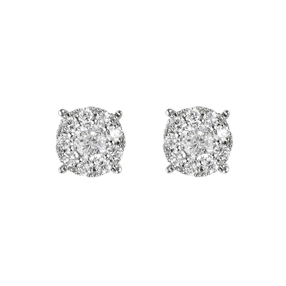 Whimsical Crown Star Earrings in Platinum-Earrings-PPE17005-M300P0D
