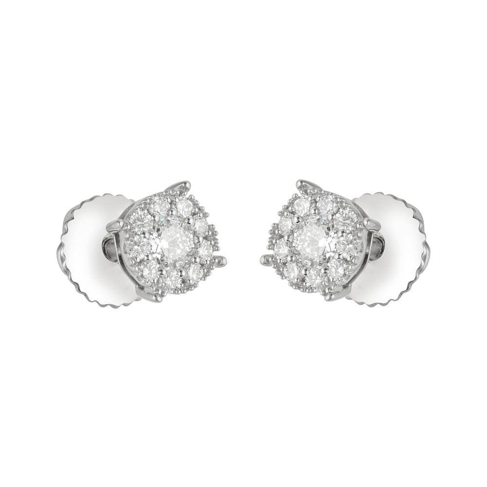 Whimsical Crown Star Earrings in Platinum-Earrings-PPE17005-M300P0D