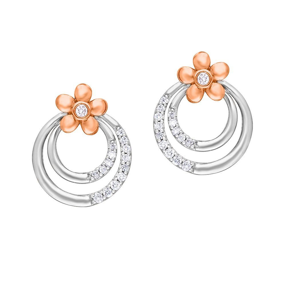 Platinum Dazzling Diamond Floral Pendant Set-Platinum-PSP21001-D300O0D