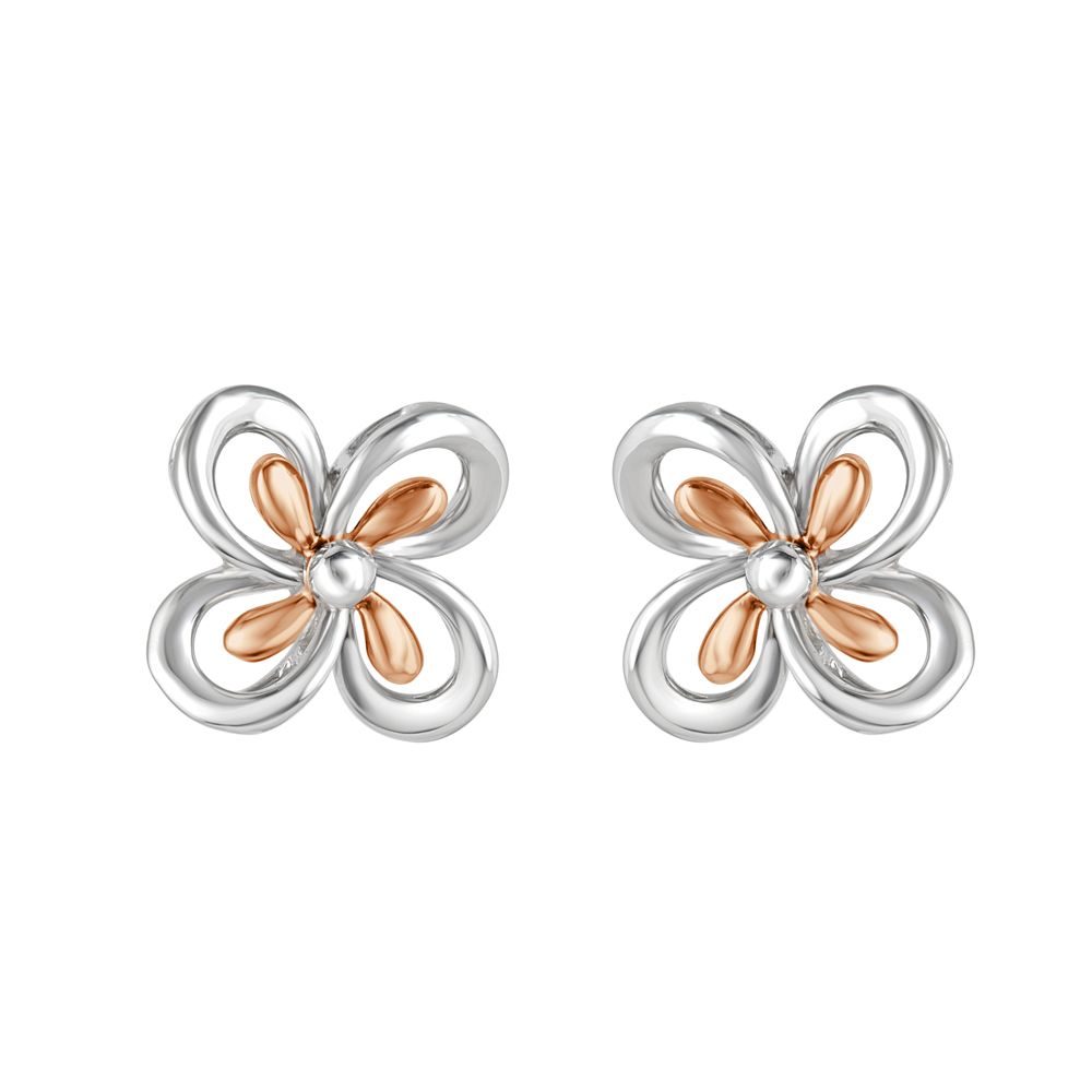 Beautiful Earrings Set in Platinum and Rose Gold-Earrings-PPE21006-D000O0D