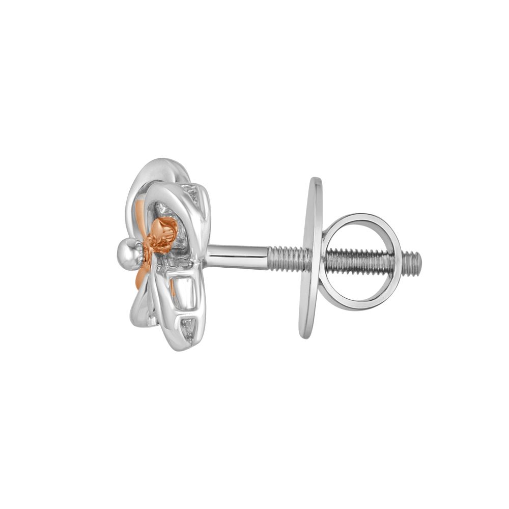 Beautiful Earrings Set in Platinum and Rose Gold-Earrings-PPE21006-D000O0D