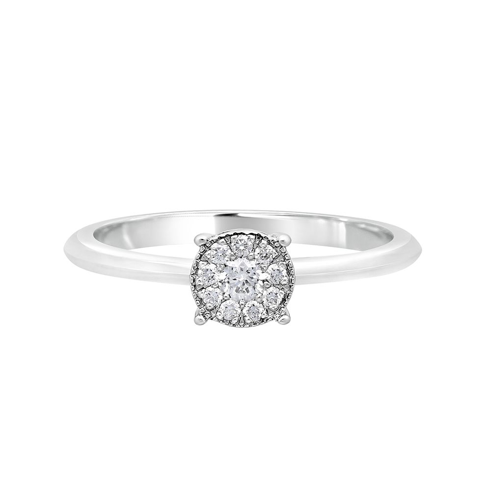 Glossy Diamond and Platinum Crown Star Ring-Rings-PPR17005