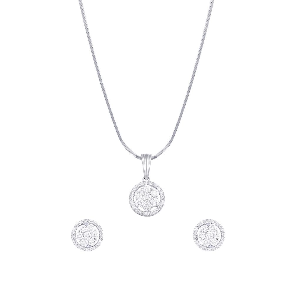 Radiant Platinum Pendant Set-Platinum-PSP16036-D200P0D