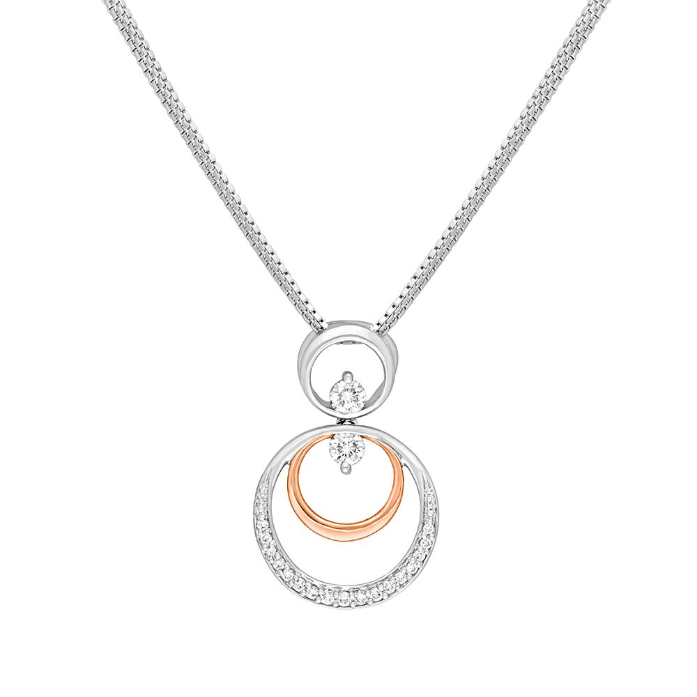 Circle Of Love Platinum Diamond Pendant Set-Platinum-PSP17003-D200O0D